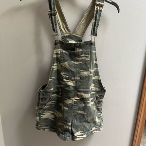 Forever 21 Camouflage Denim Overalls